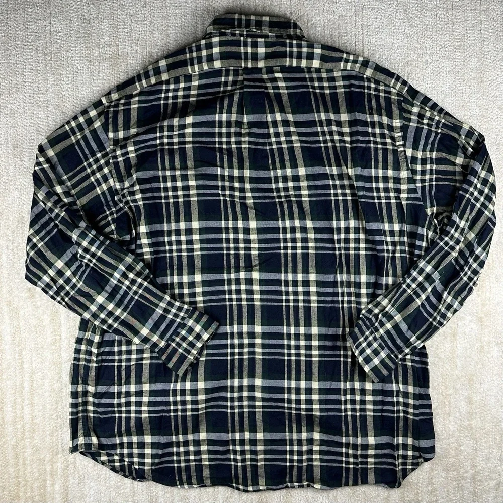 Polo Ralph Lauren Men XXL Long Sleeve Button Down Green Yellow Plaid Golf Cotton